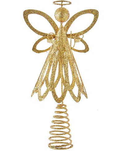 Kurt Adler 12" Glitter Metal Angel Treetop In Gold