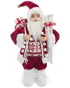 Kurt Adler 12-inch Standing Christmas Santa With Skis In Red