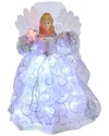 Kurt Adler 12-inch Ul 30-light Fairy Led Fiber Optic Silver Angel Tree Topper In Multi