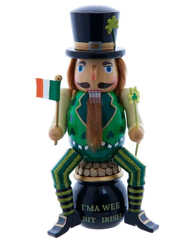 Kurt Adler 12-inch Wooden A Wee Bit Irish Nutcracker On Pot O-gold In Multi