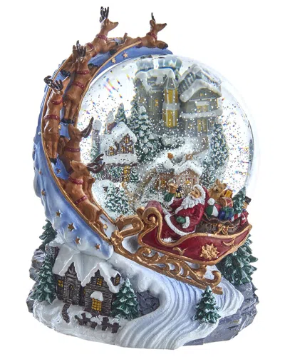 Kurt Adler 120mm Battery-operated Musical Santa & Sled Waterglobe In Multi