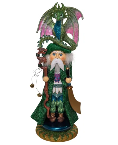 Kurt Adler 18-inch Hollywood Wizard With Dragon Nutcracker In Green