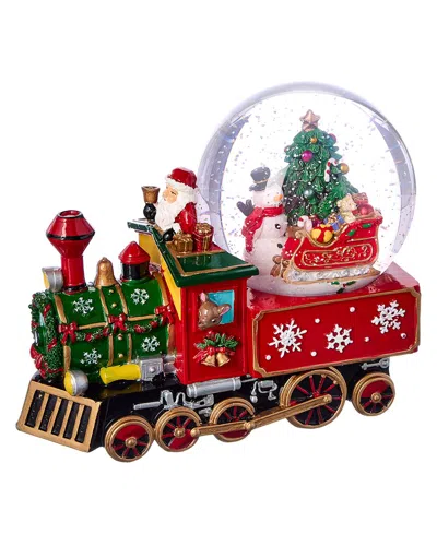Kurt Adler 120mm Musical Santa Driving Train Water Globe In Multicolored