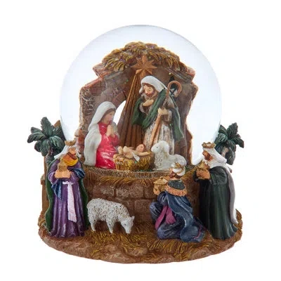 Kurt Adler 120mm Musical Nativity Water Globe In Brown