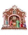 Kurt Adler 12.5in Battery-operated Light Up Nativity Gingerbread House
