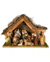 Kurt Adler 12in Nativity Set With Stable & 10 Figures