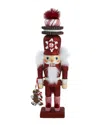 Kurt Adler 12in Red Gingerbread With Cookie Hat Nutcracker