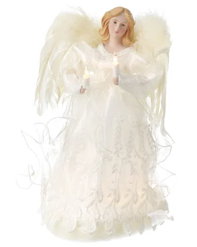 Kurt Adler 12-inch 10-light Ivory Angel Treetop In White