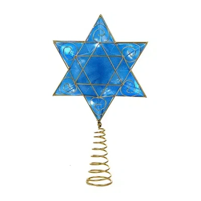 Kurt Adler 13" Battery-operated Deluxe Hanukkah Tree Topper In Blue