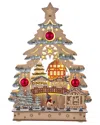 Kurt Adler 13-inch Battery Operated Led Lighted Tree With Village Scene Tablepiece In Multi