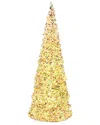 Kurt Adler 13-inch Battery Operated Lighted Led Iridescent Tabletop Christmas Tree In Gold