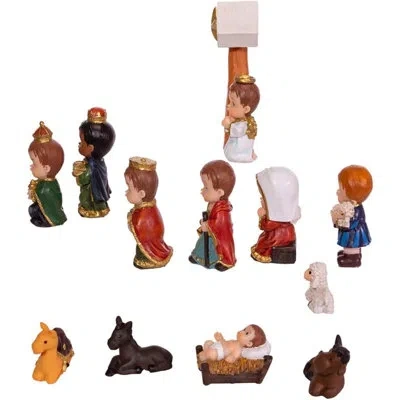 Kurt Adler 13 Piece Children's Nativity Set In Multicolor