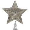 Kurt Adler 13.5" Platinum Star With Glitter Treetopper In Metallic
