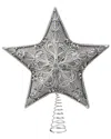 Kurt Adler 13.5in Silver Star Treetop In Gray