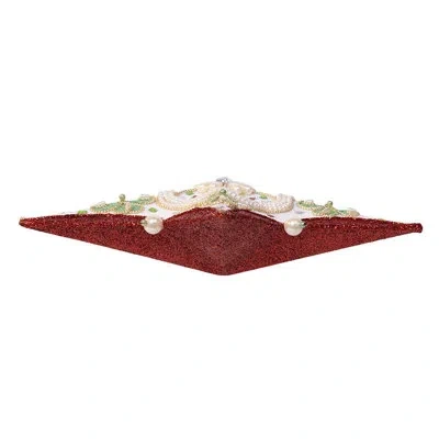Kurt Adler 13.5-inch Red, Green And White Mistletoe Star Tree Topper