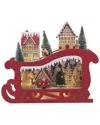 Kurt Adler 13.77-inch Battery Operated Led Lighted Sleigh With Village Scene Tablepiece In White