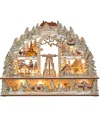Kurt Adler 13.8" Battery-operated Light Up Christmas Village With Santa In Multicolored