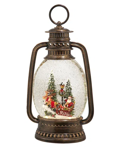 Kurt Adler 13in Battery Operated Lighted Santa On Sleigh Water Lantern ...