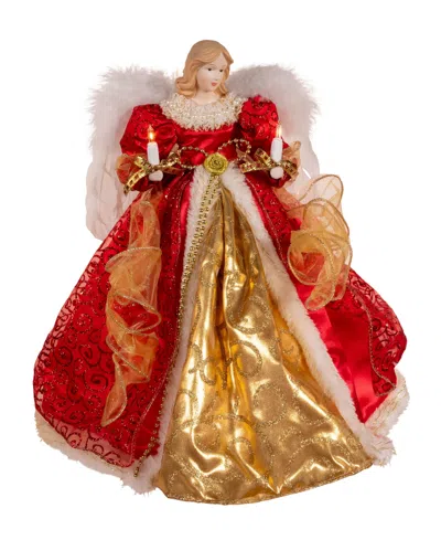 Kurt Adler 14-inch Angel Tree Topper In Red