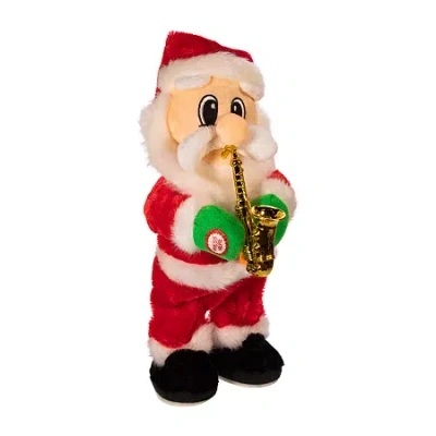 Kurt Adler 14-inch Battery-operated Dancing Jazz Santa Christmas Santa Figurine In Multi