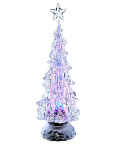 Kurt Adler 14-inch Battery-operated Rgb Led Lighted Animated Spinning Tree In Multi