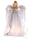 Kurt Adler 14in 10/l White/silver Angel Tree Topper