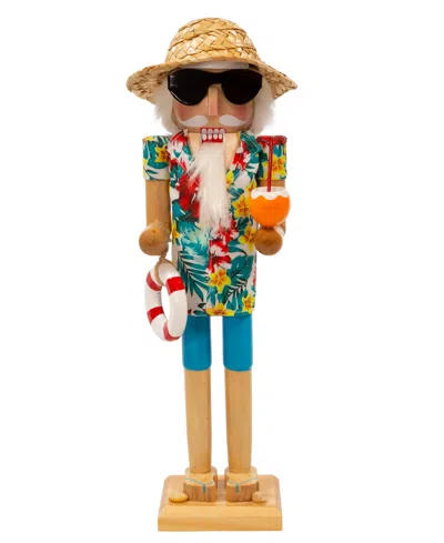 Kurt Adler 15" Beach Santa Nutcracker In Multicolored