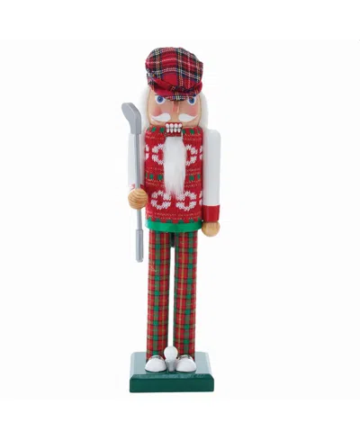 Kurt Adler 15" Golfer Nutcracker In Multicolored