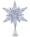 Kurt Adler 15-inch 80-light Cool White Micro Led Silver Starburst Tree Topper In Silver