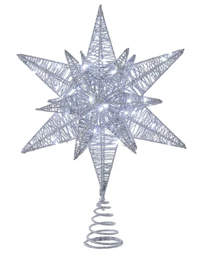 Kurt Adler 15-inch 80-light Cool White Micro Led Silver Starburst Tree Topper