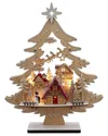 Kurt Adler 15-inch Battery Operated 10-light Tree With Village Scene In Sand