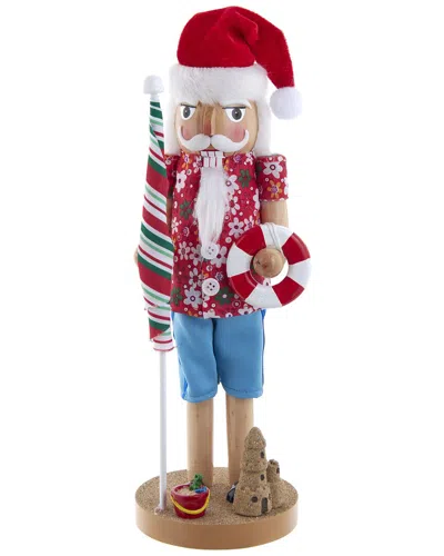 Kurt Adler 15-inch Beach Santa Nutcracker In Red