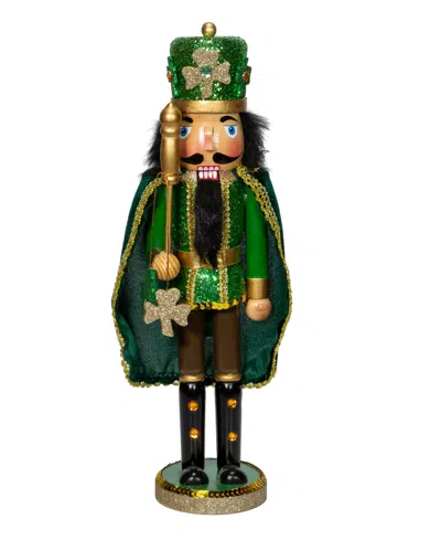 Kurt Adler 15-inch Irish Nutcracker With Cape In Green