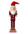 Kurt Adler 15-inch Santa With Red Pajamas Nutcracker In Red
