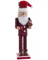 Kurt Adler 15-inch Santa With Red Pajamas Nutcracker In Red