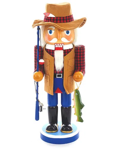 Kurt Adler 15-inch Wooden Fisherman Nutcracker In Multi