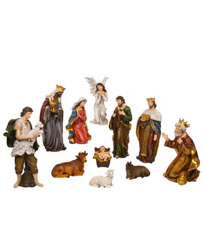 Kurt Adler 15" Resin Nativity Table Piece Set Of 11 Pieces In Clear