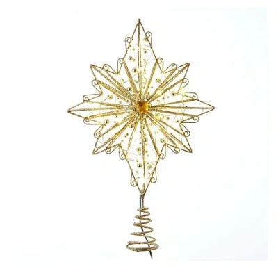Kurt Adler 15.5-inch 30-light Fairy Light Gold Star Tree Topper