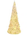 Kurt Adler 15.5-inch Battery Operated Led Silver Iridescent Tabletop Christmas Tree In Silver