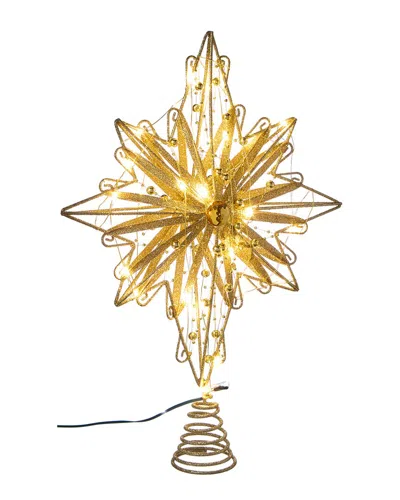 KURT ADLER KURT ADLER 15IN FAIRY LIGHT GOLD STAR TREE TOP