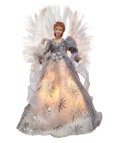 Kurt Adler 16" Fiber Optic Angel Tree Topper In White