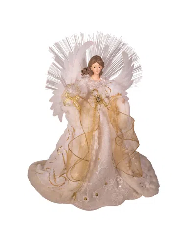 Kurt Adler 16" Fiber Optic Led Angel Tree Topper In Gold