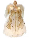 Kurt Adler 16-inch Ul 10-light Ivory & Gold Angel Treetop In Neutral