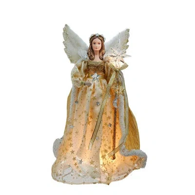 Kurt Adler 16-inch Ul 10-light Celestial Angel Tree Topper In White