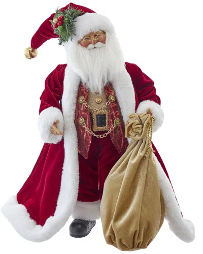 Kurt Adler 17-inch Jacqueline Kent Traditional Red Santa With Bag