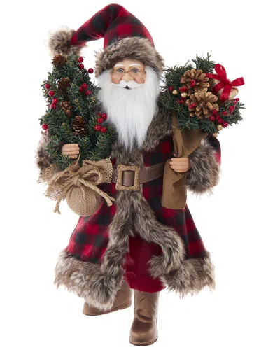 Kurt Adler 17-inch Kringles Klaus Santa With Plaid Coat In Multi