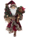 Kurt Adler 17-inch Kringles Klaus Santa With Plaid Coat In Multi