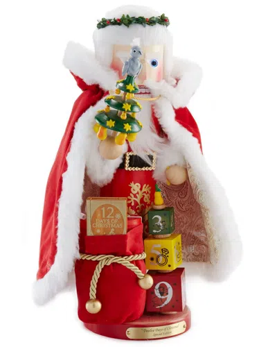 Kurt Adler 17-inch Steinbach 12 Days Of Christmas Musical Nutcracker In Red