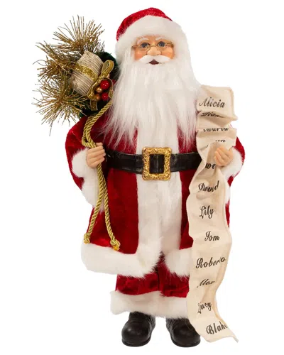 Kurt Adler 17.25in Kringle Klaus Tradition Santa With List In Red