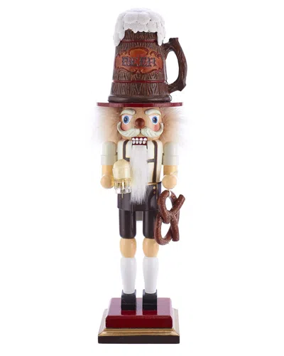 Kurt Adler 17.5in Hollywood Beer & Pretzel Nutcracker In White